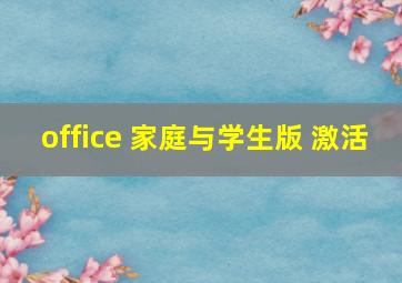 office 家庭与学生版 激活